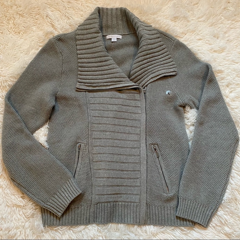 NY&C Moto Style Gray Zip Sweater